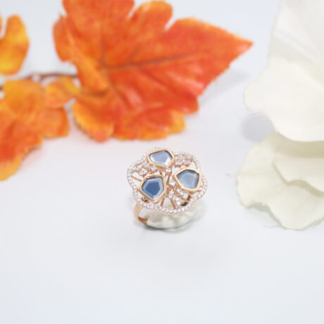 Floral Wheel Diamond Ring